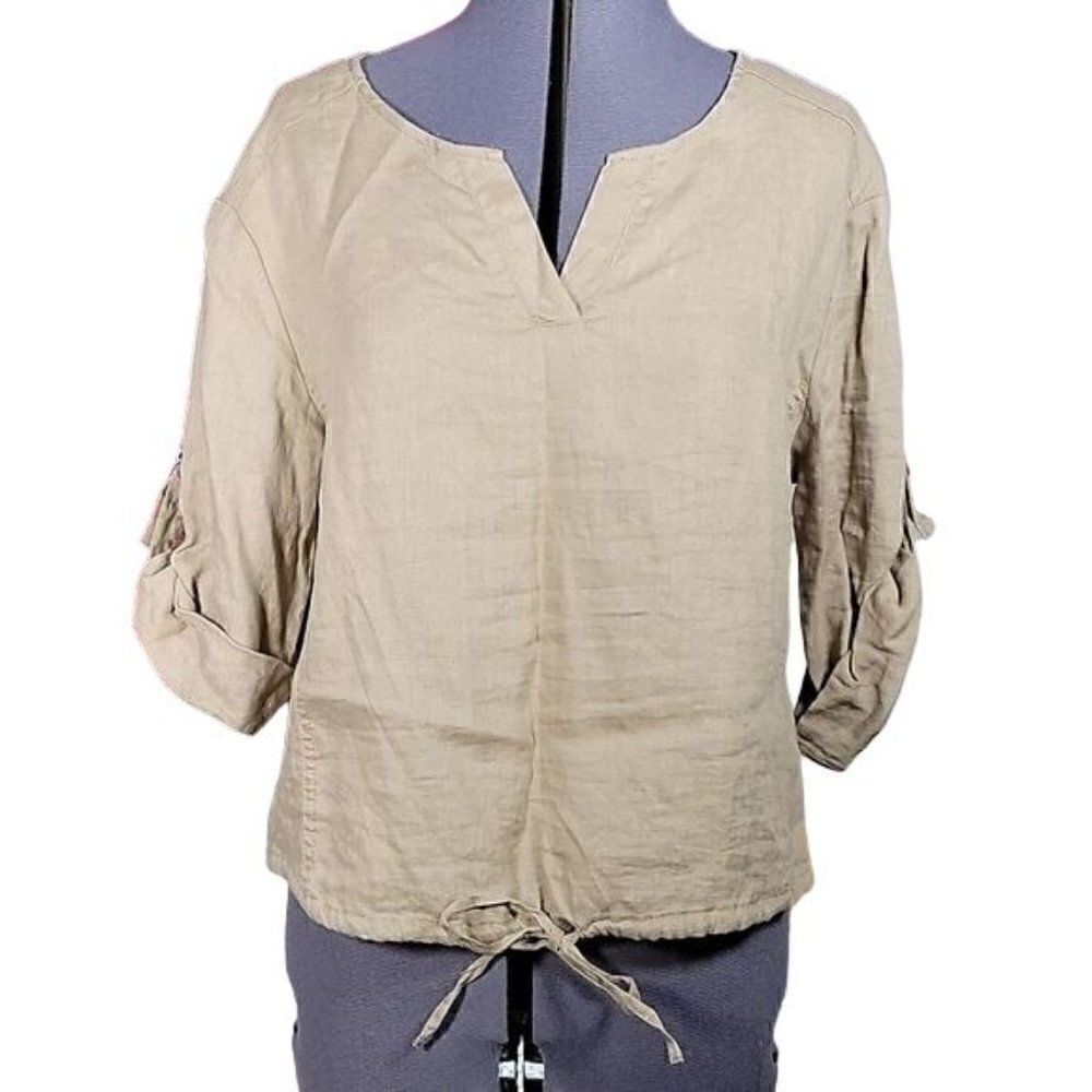 Ellen Tracy Linen Essential Top Sz S